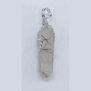 set of 5 Quartz W Tourmaline wire wrapped point