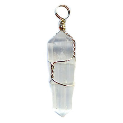set of 5 Selenite wire wrapped point