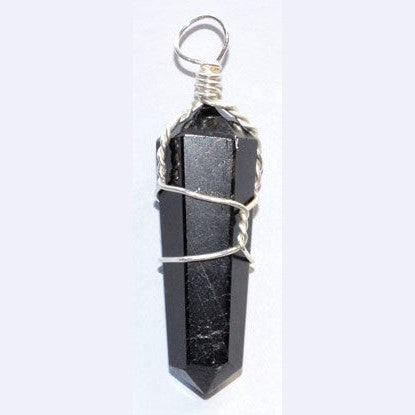 set of 5 Tourmaline, Black wire wrapped point