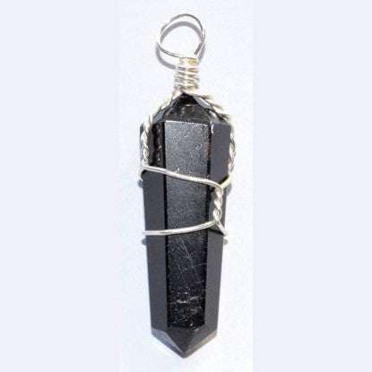 set of 5 Tourmaline, Black wire wrapped point