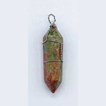 set of 5 Unakite wire wrapped point
