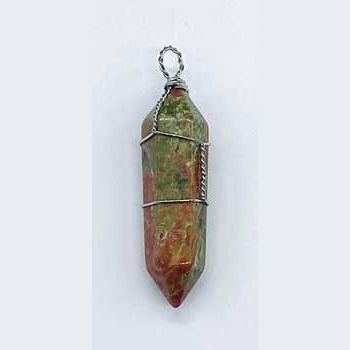 set of 5 Unakite wire wrapped point