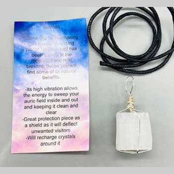 Selenite wire wrapped necklace