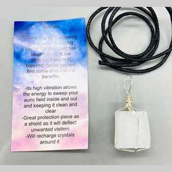 Selenite wire wrapped necklace