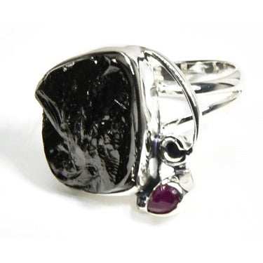 size 7 Ruby Shungite ring