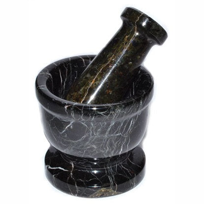 2 1/2" Black Zebra mortar and pestle set