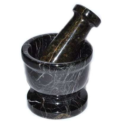 2 1/2" Black Zebra mortar and pestle set
