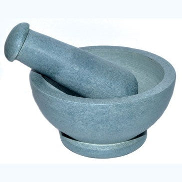 4 1/2" Grey mortar and pestle set