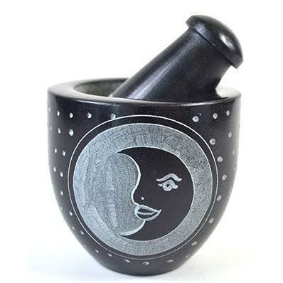 2 3/4" Moon Soapstone mortar & pestle set