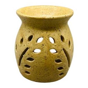 3 3/4" Beige Ceramic oil diffuser