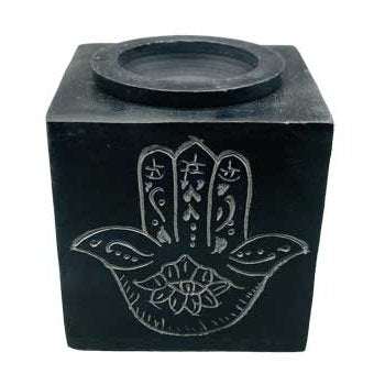 Hand Soapstone Oil Diffuser, 3" Square