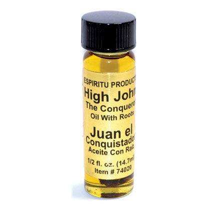 High John the Conqueror oil bottle with root 4 dram for spiritual energy and protection