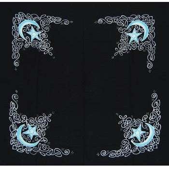 Celtic Moon altar cloth or scarf 36" x 36"