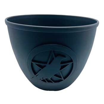 Black iron 3 1/2" pentagram and bird candle holder with 1" taper candle dish