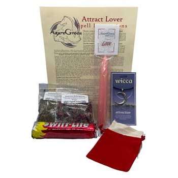 Attract Lover Ritual Kit with candles and crystals for manifesting true love and empath protection