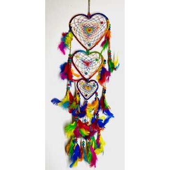 Rainbow Heart Dreamcatcher, 12"