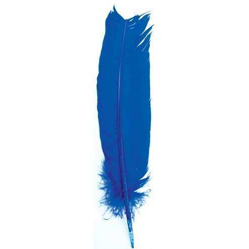 Set of 10 vibrant 12-inch blue turkey feathers for spiritual rituals and empath protection