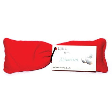 Red flannel Attraction eye pillow scented with jasmine and rose petals for meditation and energy work