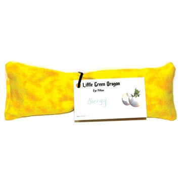 Yellow handcrafted energy eye pillow filled with lemon verbena and eucalyptus for spiritual energy and relaxation