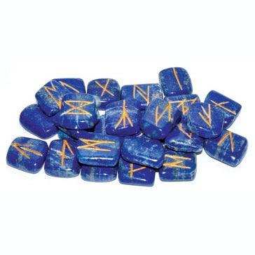 Lapis Lazuli Rune Set, Set of 25 Stones