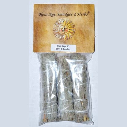 set of 3 Blue Sage smudge stick 4"