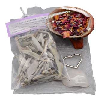 Love & Relax smudge kit w/ Shell & Stand