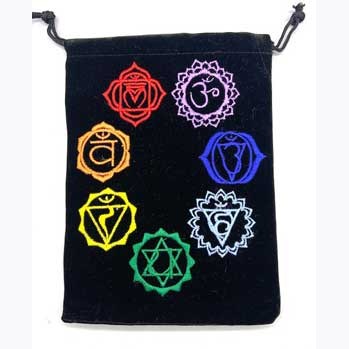 set of 10 5"x 7" Chakra Black velveteen bag