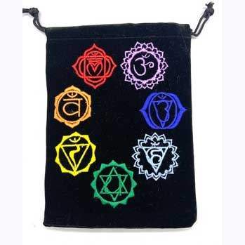 Chakra Black Velveteen Bag, Set of 10