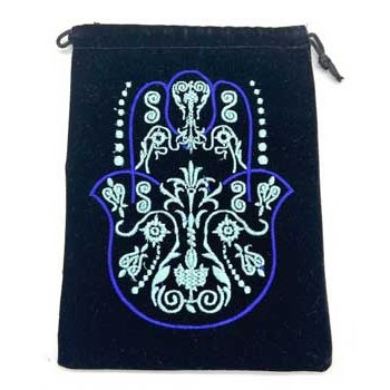 set of 5 5"x 7" Fatima Hand Black velveteen bag