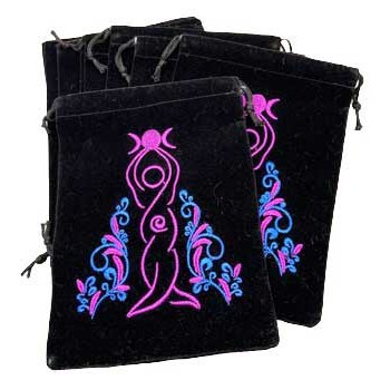 set of 10 5"x 7" Goddess Black velveteen bag