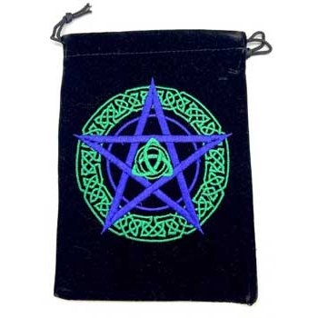set of 5 5"x 7" Pentagram Black velveteen bag