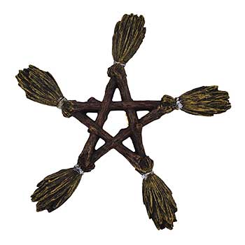 Broom Pentagram Wall Hanging, 6 3/4"