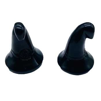 Set of 2 Black Obsidian Witch's Hat Crystals for Energy and Protection.