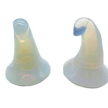 Set of 2 opalite witch's hats for energy and protection, 1 3/4" each.