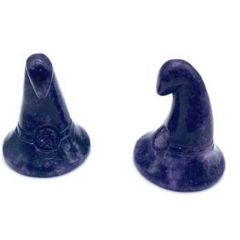 Lepidolite crystal Witch's Hat set of 2 for balance and harmony.