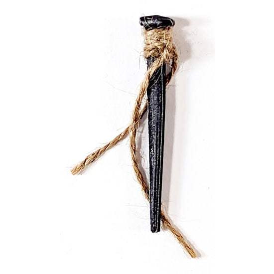Voodoo Cursed Nail wrapped with twine for witchcraft and hoodoo practices.