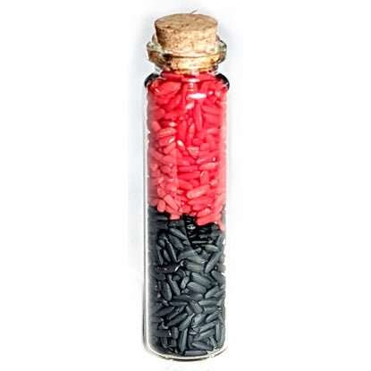 Reversible Rice in sealed bottle for repelling negative energy.