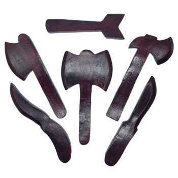 Sacred Shango tools set with seven ritual charms symbolizing courage, protection, and divine power