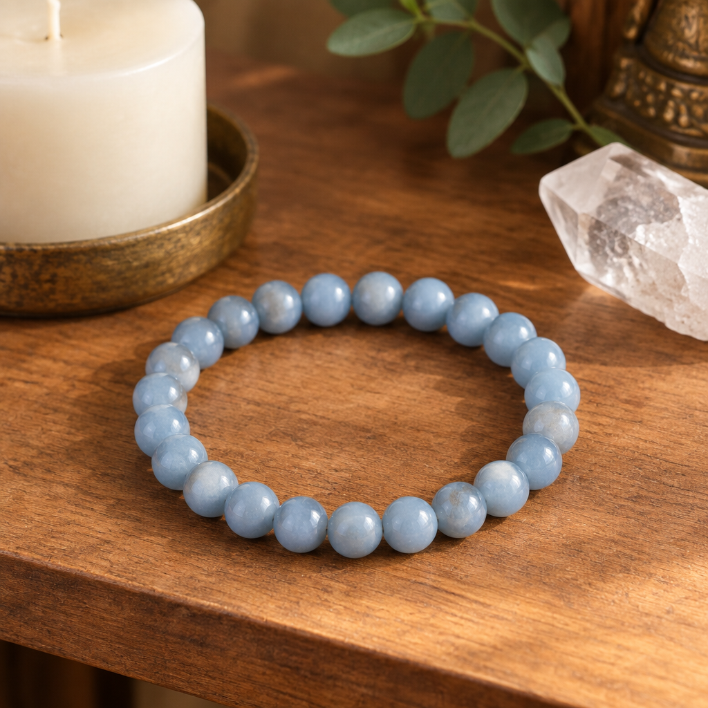 Angelite bracelet styled shelf review draft