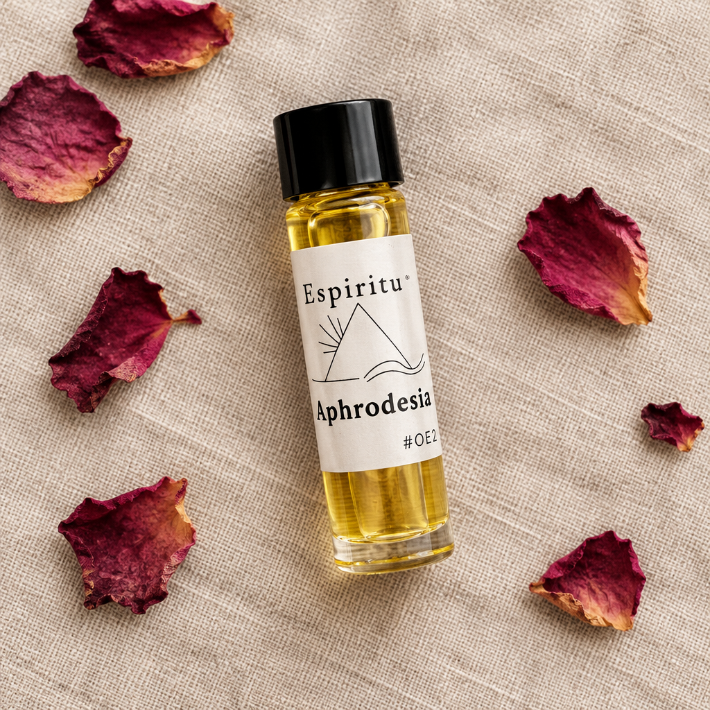 Aphrodesia oil flat lay