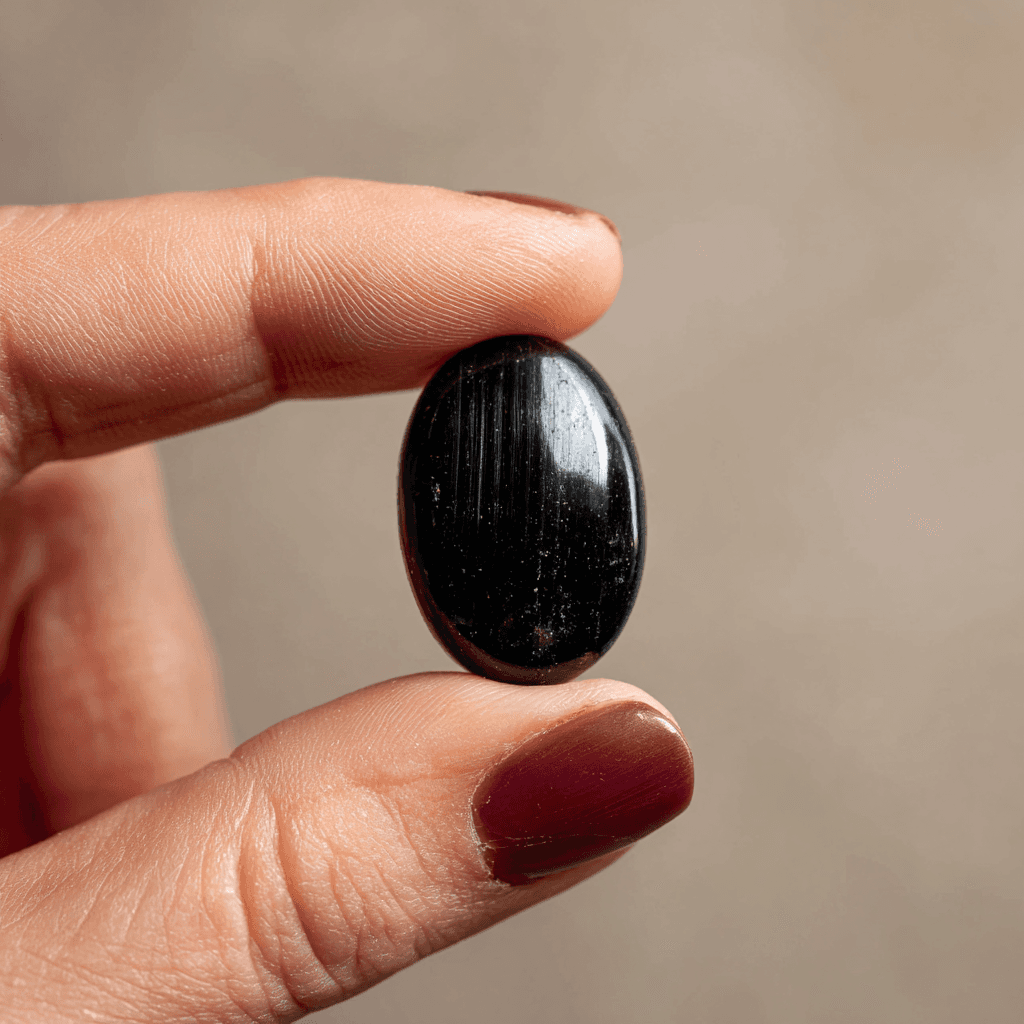 Tourmaline, Black worrystone, alternate view