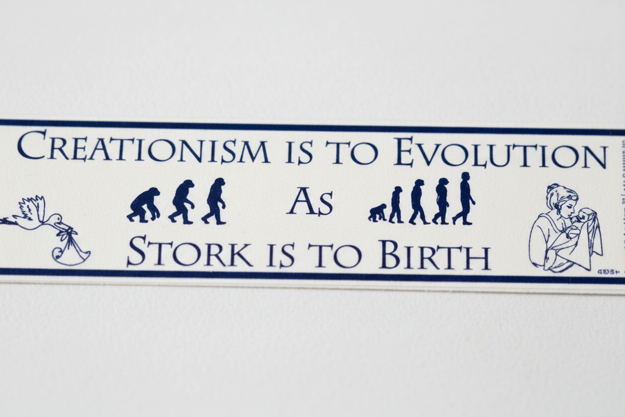 Creationism is to Evolution as Stork is to Birth