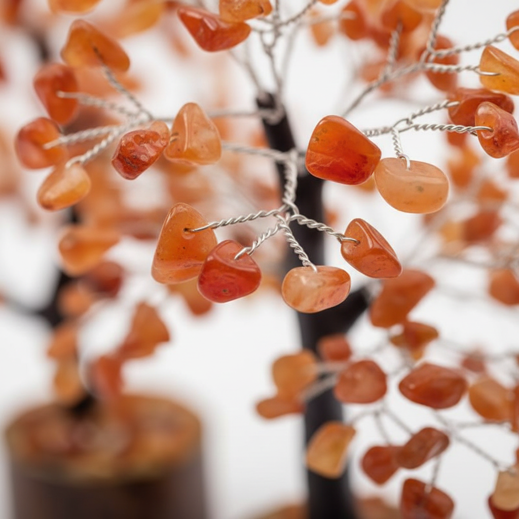 Carnelian Gemstone Tree, alternate view