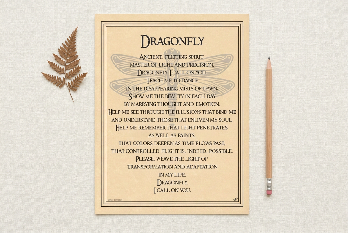 Dragonfly poster flat-lay draft