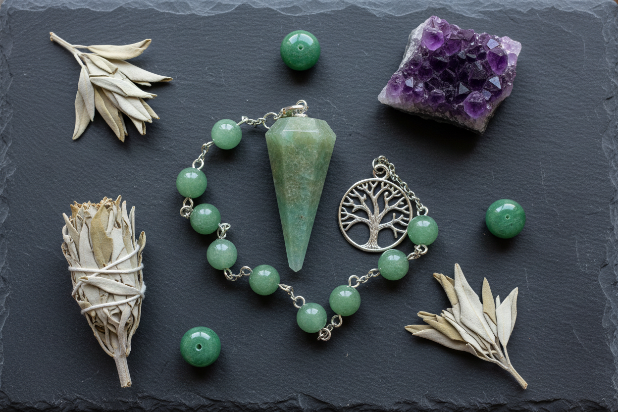 Green Aventurine Pendulum Bracelet, alternate view