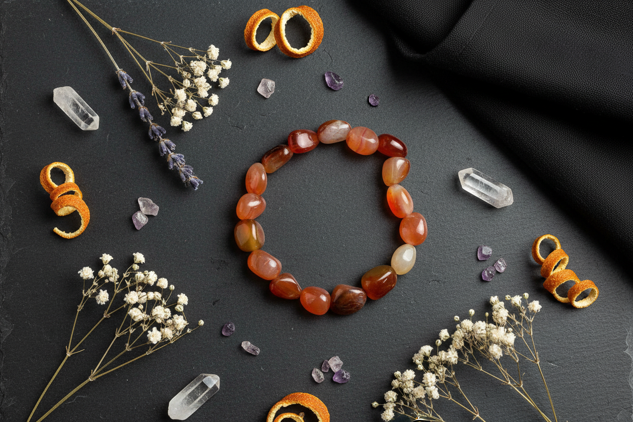 Carnelian Gemstone Bracelet, additional view