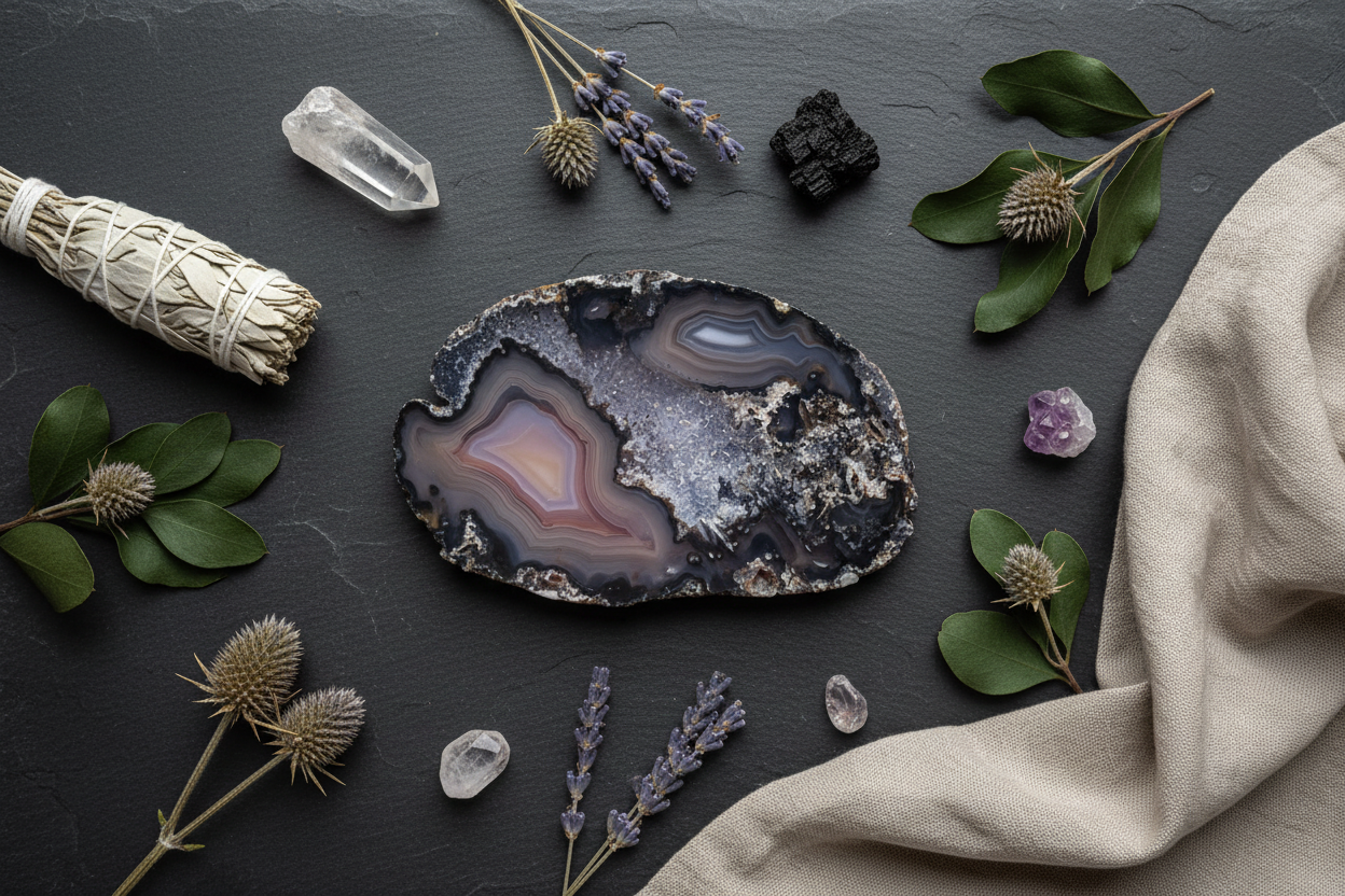 Brazilian Agate Altar Tile, 7 Inch, additional view