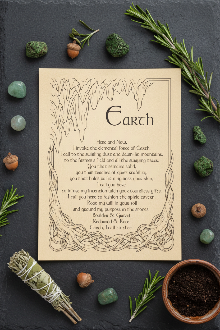 Earth Invocation Poster by AzureGreen, 8.5 x 11 Inches, alternate view