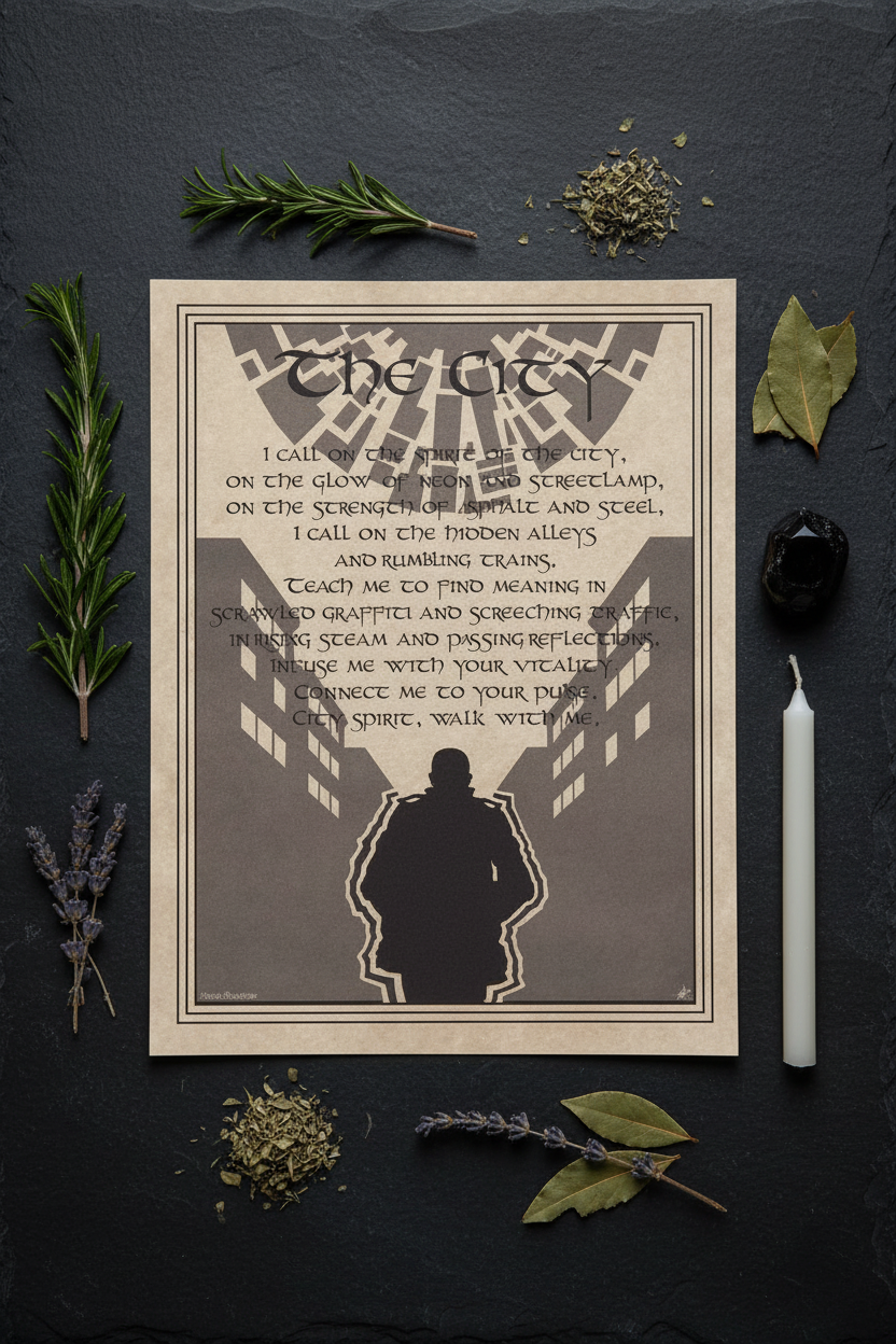 City Prayer Poster by AzureGreen, 8 1/2 x 11 Inch, alternate view
