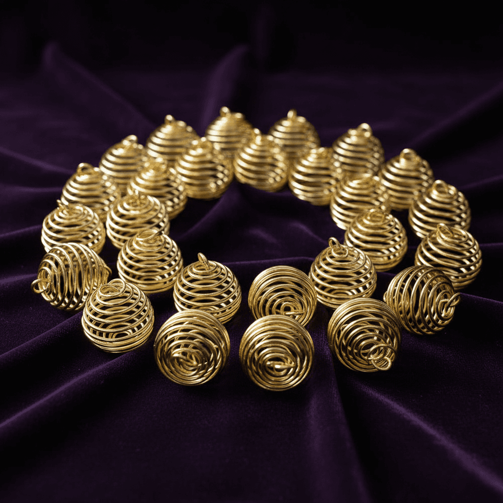 You will be generating high-quality product photos for an online stores product page. The product images should closely match the original products.
Here is the prompt (IMPORTANT!): """A sophisticated product shot of the 1' Gold Plated Coil Crystal C